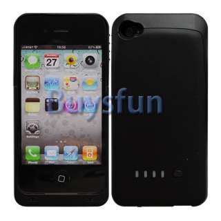 Black 2100mAh Emergency Extended Backup Battery Case Cover for iPhone 