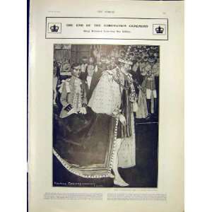  Coronation Ceremony Abbey Royal Carriage Print 1902