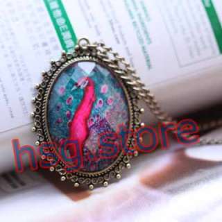retro Fashion Nice charm peacock Feather style Necklace pendant XL67 