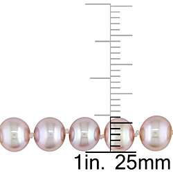 New York Pearls 14k Gold 16 inch Pink FW Pearl Necklace (6 6.5 mm)