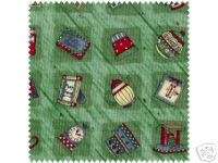 Debbie Mumm Fabric  Village Square Welcome Home Green  