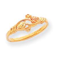 New 10k Tri Color Gold Black Hills Gold Fancy Leaves Ring Pick Your 