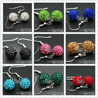 15 Colors 10 mm Style Swarovski Crystal Disco Ball Earrings Beads 