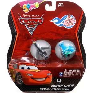  Disney / Pixar CARS 2 Movie Gomu Eraser 4Pack Siddeley 