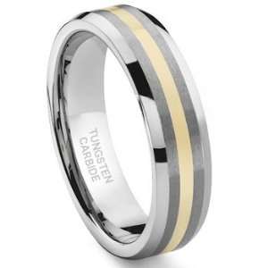   Carbide 14K Gold Inlay Wedding Band Ring Sz 8.5 SN#114 Jewelry