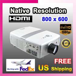 NEW LCD 1080i HD Projector LUMENS HDMI Home Theatre for WII PS3 DVD 