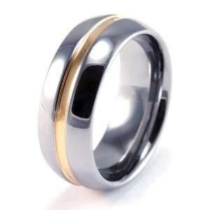   Tungsten Carbide Wedding Band / Ring with 18KT Plated 2 Tone Design