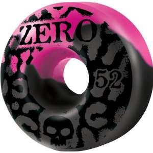  Zero Skull Stencil Leopard 52mm Black Pink Skate Wheels 