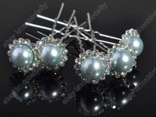   lots 200X Rhinestone Big Pearl Beads Braid Hair pin accessory  