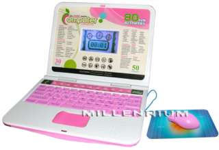 PINK Learning Laptop Computer COLOUR LCD Childrens Toys  