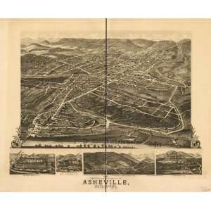  Map 1891 birds eye view of the city of Asheville, North Carolina 