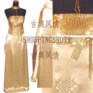   qipao cheongsam wedding 080230 gold offer custom made service  