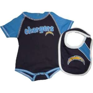 San Diego Chargers 2pc Creeper Bib Set 3 6 Month Baby Infant  