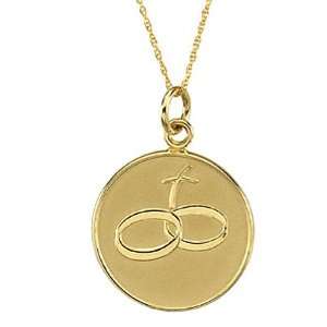   Yellow Gold Comfort Wear Loss of a Spouse Medal   20.00mm Jewelry