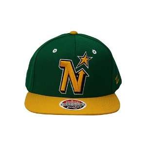  Zephyr Refresh Minnesota North Stars Snapback Hat Green 