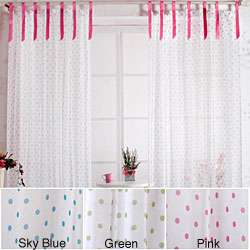 Sheer Polka Dot Tie Top 84 inch Curtain Pair  