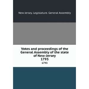   Assembly of the state of New Jersey. 1793 New Jersey. Legislature