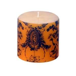 Blue Toile 3 x 3 Pillar Style Candle