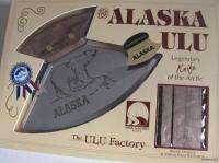 New Alaska Ulu Birch Wood Knife ETCHED POLAR BEAR  
