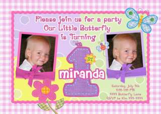 Hugs and Stitches Girl Boy First Birthday Invitations  