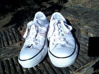   Stars Re Issue White Leather Shoes Tennis POLKA DOTS LKNEW 9  