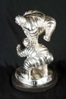 Bronze Michelin Man Pair Bibendum Figurines  