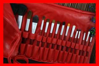   pcs red color cosmetic brush makeup beauty set for eye shadow  
