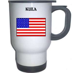  US Flag   Kula, Hawaii (HI) White Stainless Steel Mug 