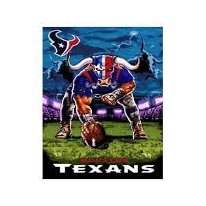  NFL Houston Texans 3 Point Stance Afghan Blanket Sports 