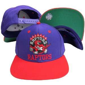 Toronto Raptors Word Purple / Red Two Tone Plastic Snapback Adjustable 