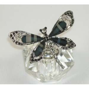  Clear Glass Refillable Perfume Bottle with Black Jeweled 