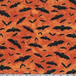   Or Treat Dreams Bats Orange Fabric By The Yard Arts, Crafts & Sewing