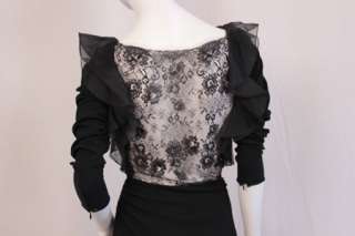 2790 Valentino Dress Lace Classic Black 10 M #0008KJ  