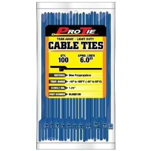   Off Tear Away Cable Tie, Blue Polypropylene 100 Pack