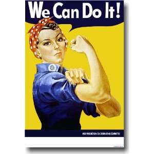  We Can Do It Rosie the Riveter   Vintage Reprint Poster 