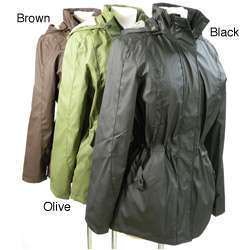 Cecil Gee Plus Size Womens Fleece lined Hood Rain Jacket   