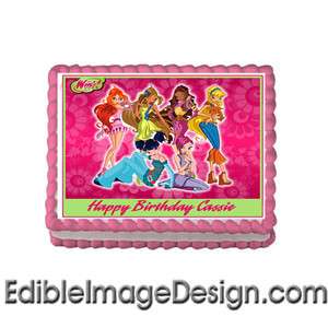 WINX Club Edible Birthday Party Cake Image Topper  