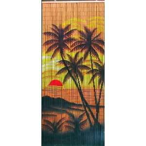 Tropical Sunset Palm Trees Beaded Curtain 125 Strands (+hanging 