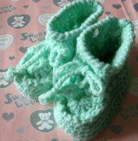 pair Newborn baby Infant girls Knitting Crochet Shoes  