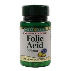  Natures Bounty  Folic Acid, 800 mcg, 250 tablets Health 