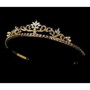  Gold and Ivory Pearl Bridal Tiara HP 11109 Beauty