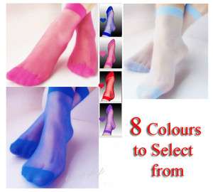   Ladies Girl Colouful Ankle Nylon Sheer Stocking Socks **BULK WHOLESALE