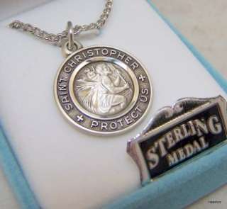 Sterling Silver Saint St Christopher Traveling Medal  