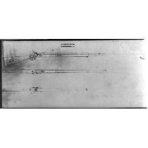 US service rifle,mechanical drawings,Civil War,Harpers Ferry,Virginia 