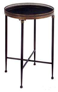 Round DIRECTOIRE END ACCENT TABLE Bronze Black Iron NEW  