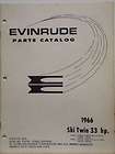 Vintage Evinrude 1966 Illustrated Parts Catalog 33hp Ski Twin