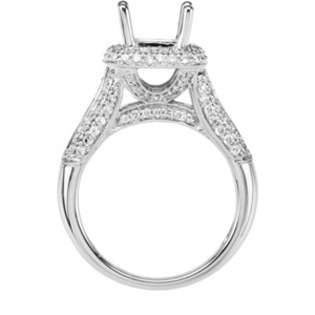 Ct Moissanite And Diamond Engagement Ring Square 14k White Gold 