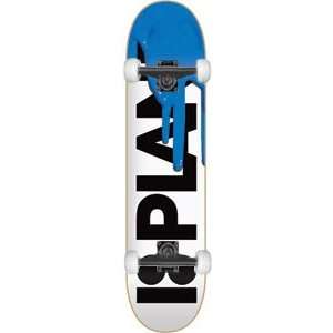 Plan B Drips Complete Skateboard   7.5 White/Blue w/Essential Trucks 