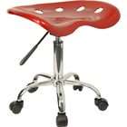 Flash Furniture Vibrant Wine Red Tractor Seat And Chrome Stool by 
