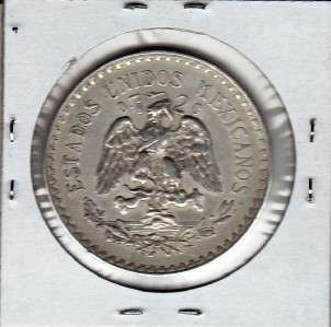 Mexico $ 1 Peso Silver Coin 1938 Coin Paper Money Exc.  